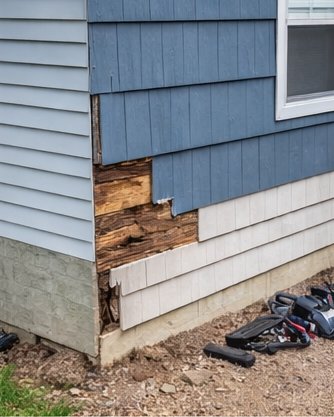 Siding repair with rot remediation